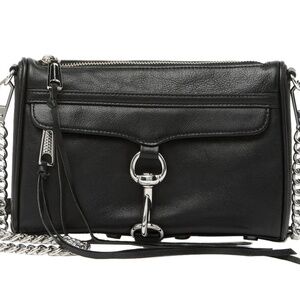 Rebecca Minkoff Mini M.A.C. Leather Crossbody Bag in Black